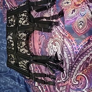 Intimate attitude corset/ waist cincher/beige and black size1x